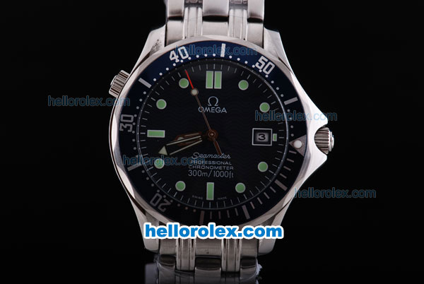 Omega Seamaster Professional Chronometer Automatic with Blue Dial and Blue Graduated Bezel- Green Marking - Click Image to Close